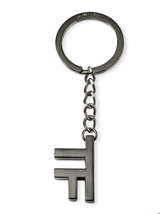 Tom Ford Accessories - Tom Ford Beauty Metallic Gunmetal TF Logo Keychain